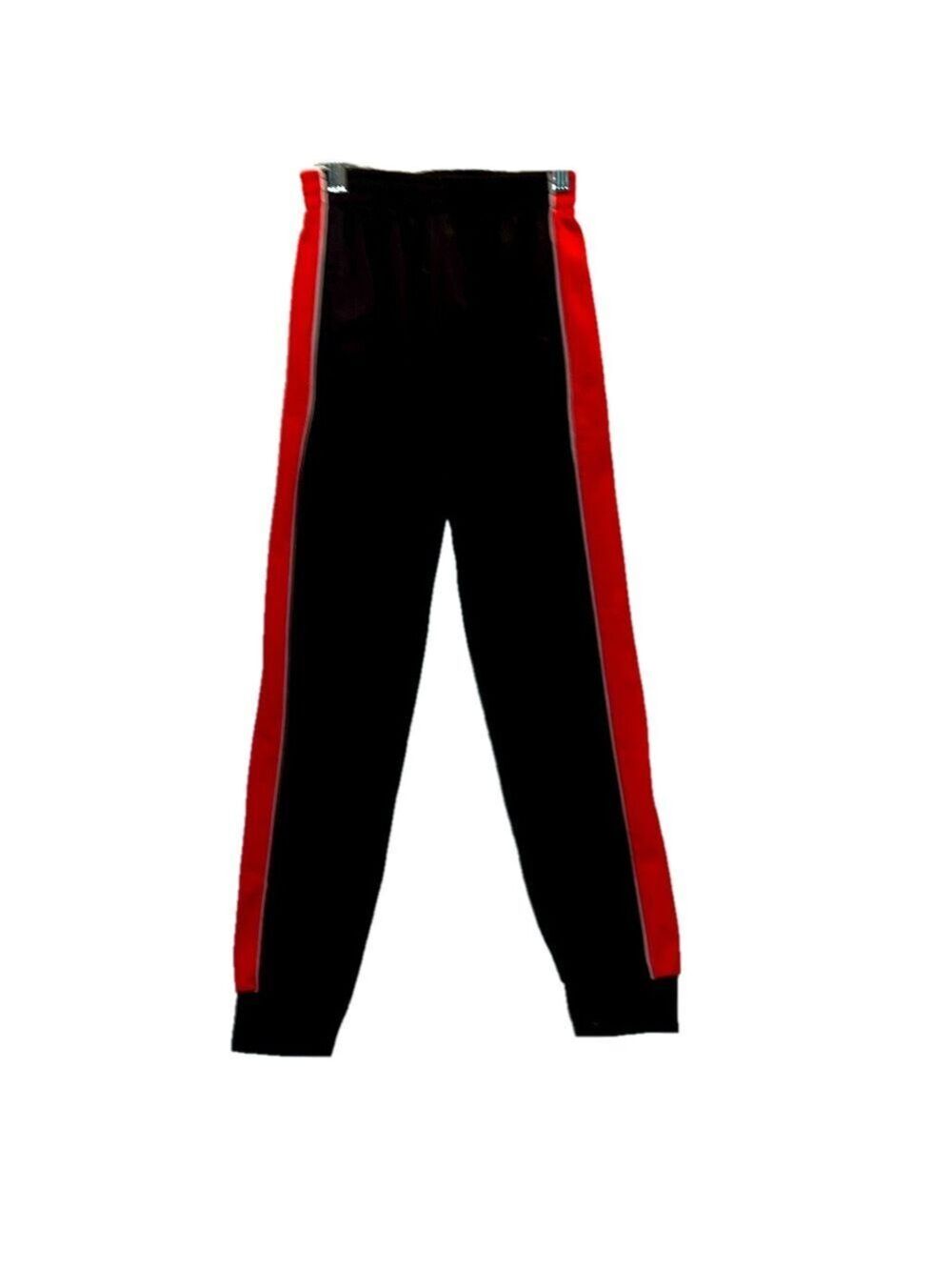 Quad Seven Track Pant, Size 12-14, Waist 11" Length 34", Red/Black (T4)